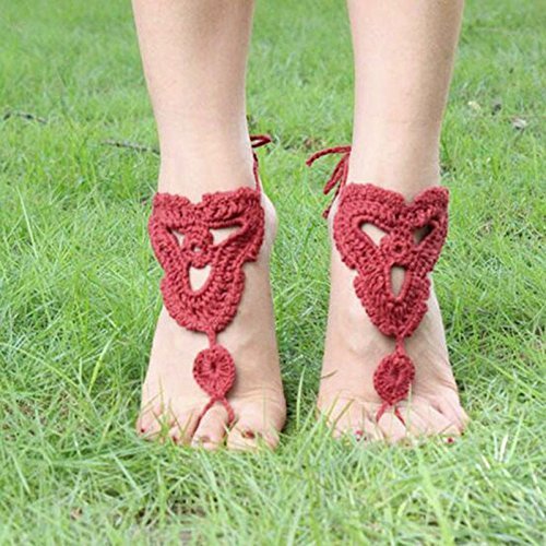 Candy Color Cute Sandals Crochet Cotton Foot Jewelry Anklet Bracelet Ankle Chain N3