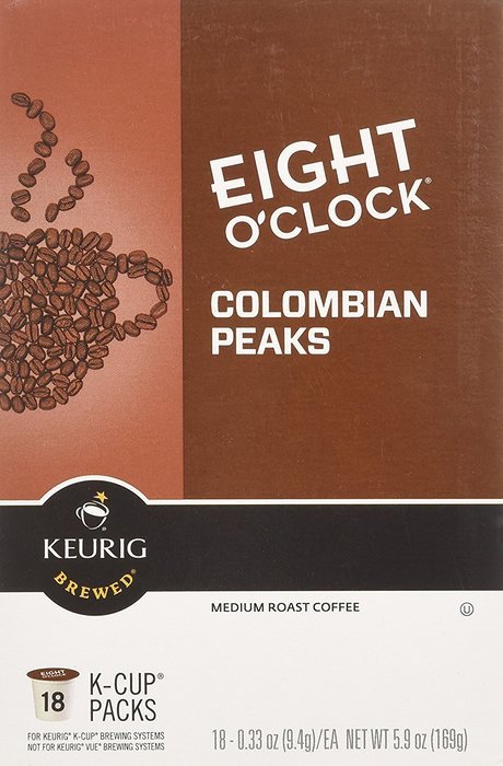 Eight O'Clock Colombian Peaks Medium Roast Coffee K-Cup Packs - 18 CT N3