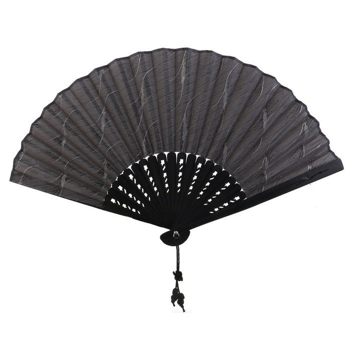 Unisex Hollow Rib Hand Fan Japanese Folding Fan Pocket Fan Grey N5