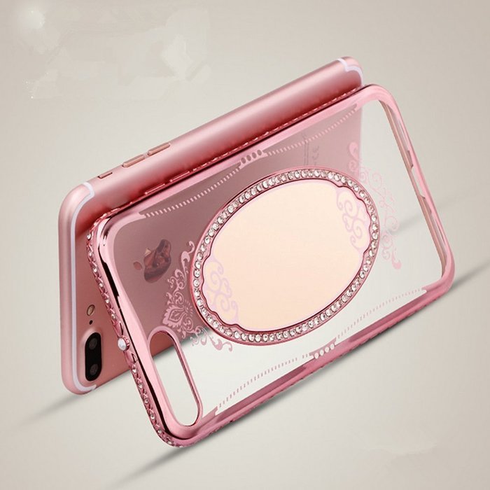 iPhone 7 Case,Inspirationc [Secret Garden] Rose Gold and White PC Plating Clear Shiny Cover Series for Apple iPhone... N10