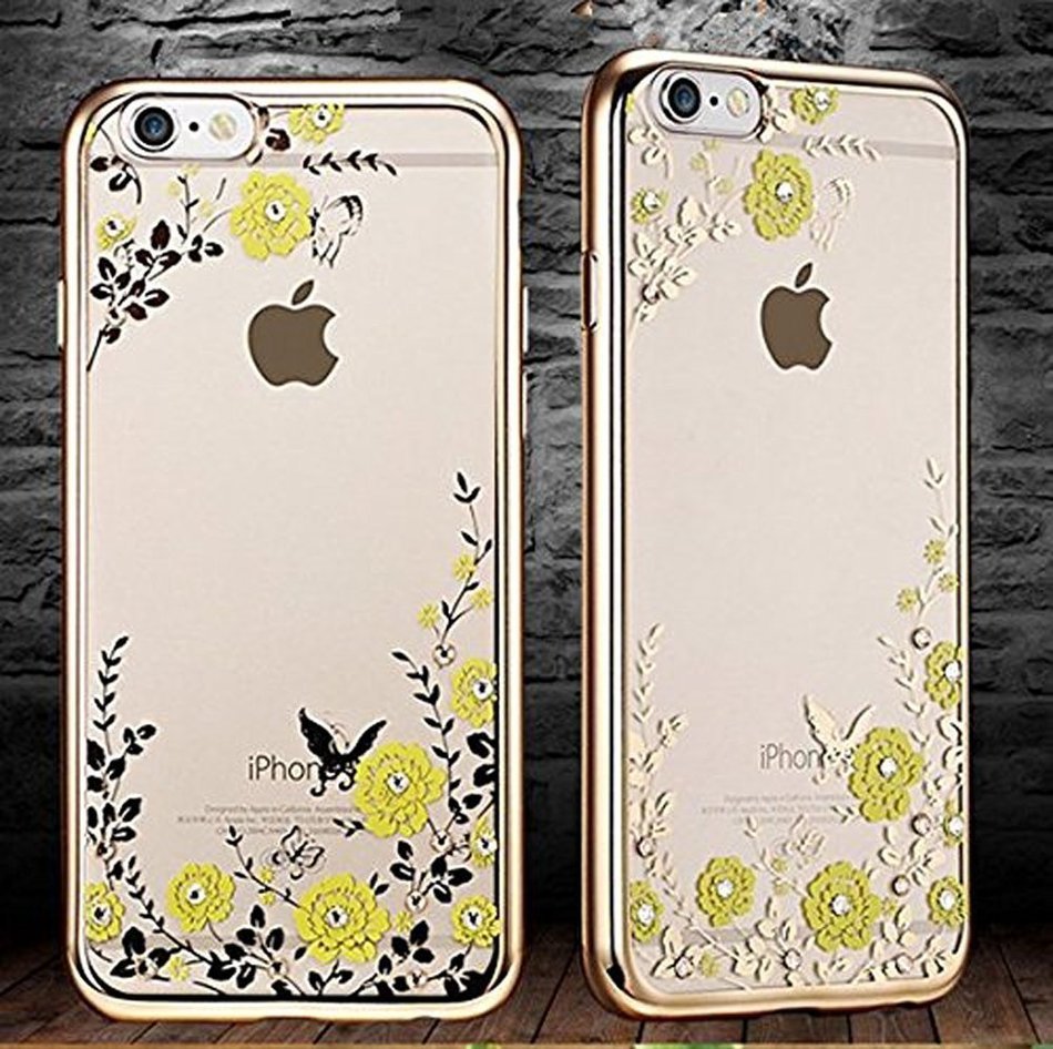 iPhone 7 Case,Inspirationc [Secret Garden] Rose Gold and White PC Plating Clear Shiny Cover Series for Apple iPhone... N13
