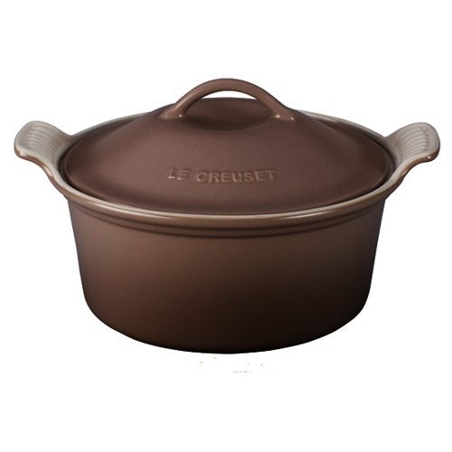 Le Creuset Heritage Truffle Stoneware Covered Round Casserole Dish, 3 Quart