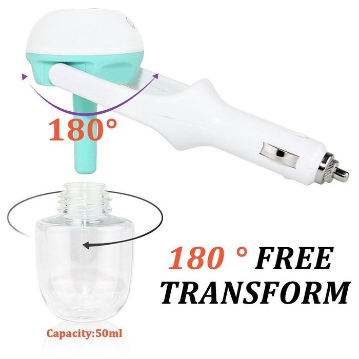 IPUIS Car Air Humidifier with USB Changer Port Aromatherapy Essential Oil Aroma Diffuser Air Purify Car charger... N22