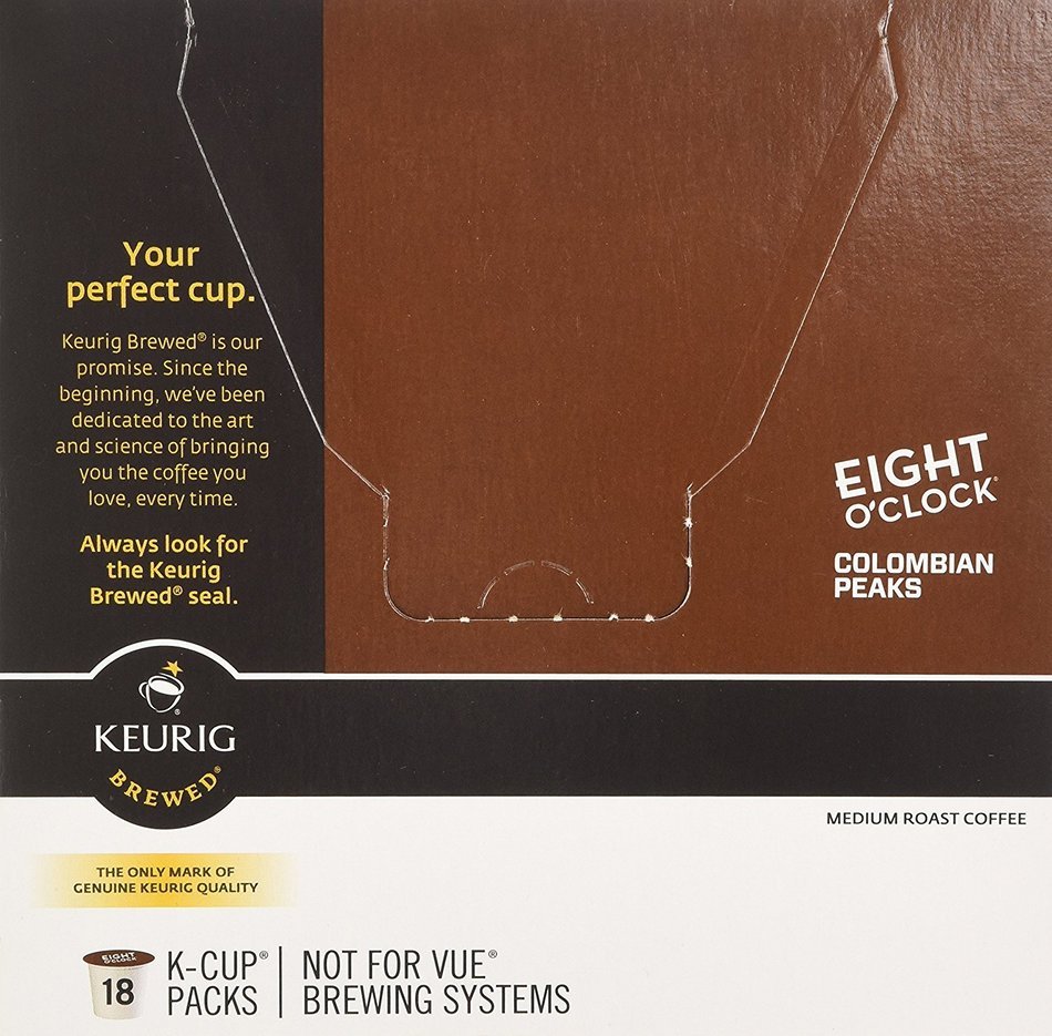 Eight O'Clock Colombian Peaks Medium Roast Coffee K-Cup Packs - 18 CT N5