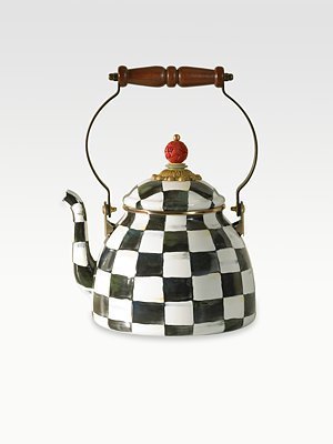 Courtly Check Enamel 3 Qt Tea Kettle by MacKenzie-Childs Ltd