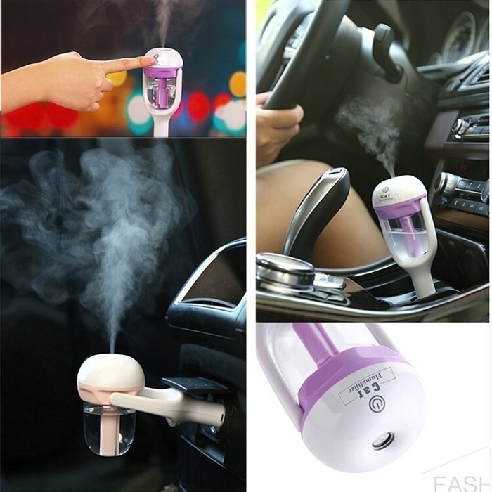 IPUIS Car Air Humidifier with USB Changer Port Aromatherapy Essential Oil Aroma Diffuser Air Purify Car charger... N25