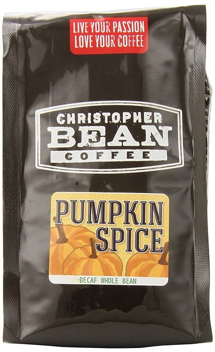 Christopher Bean Coffee Decaffeinated Whole Bean Flavored Coffee, Pumpkin Spice, 12 Ounce N2
