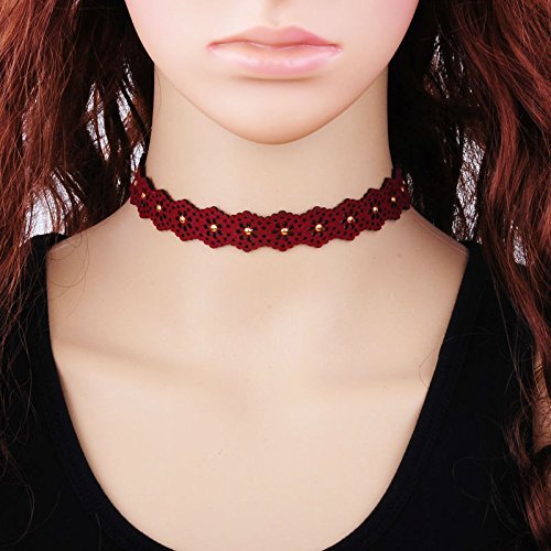 Vintage Velvet Choker Necklace For Women Laciness Chain Flower Collar Jewelry