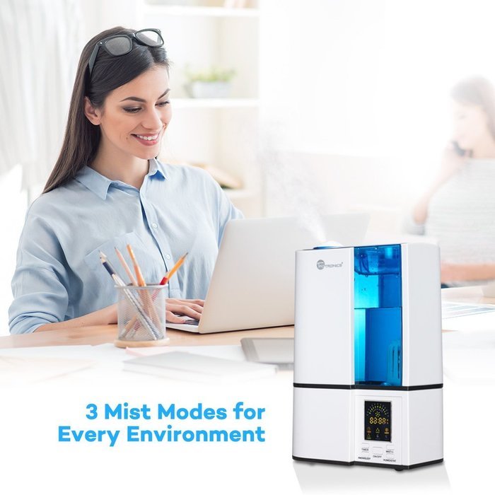 Cool Mist Humidifier with LED Display, TaoTronics Ultrasonic Air Humidifers with No Noise, 4L Large Capacity,... N5