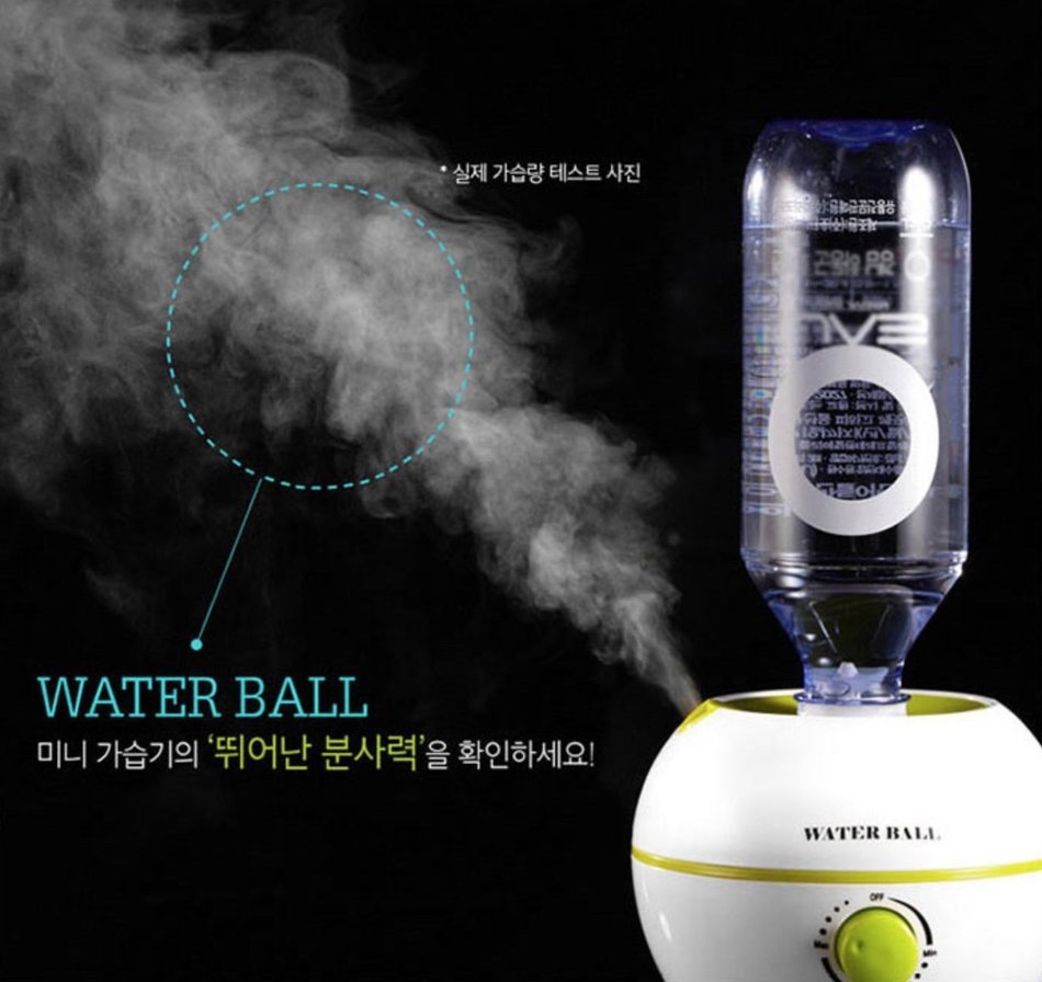 Water Ball Mini Noiseless Ultrasonic Humidifier GREEN - Free Voltage 100~240V Comes with EU Standard Plug - 1... N5