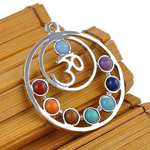 Natural 7 Gemstone Beads Reiki Chakra Healing Point Pendant For Necklace Gift