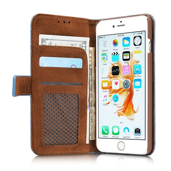 TYoung Retro Style Multi-function Folio Magnetic Wallet Case Cover for iPhone 7, Classic Breathable Artificial... N2
