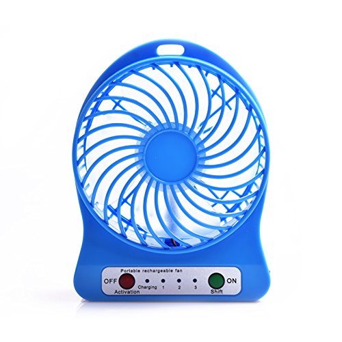 Portable Fan, KaiYeah 3 in 1 4 Vanes Mini USB Rechargeable Fan with Power Bank and Flashlight, Package with Wall... N16
