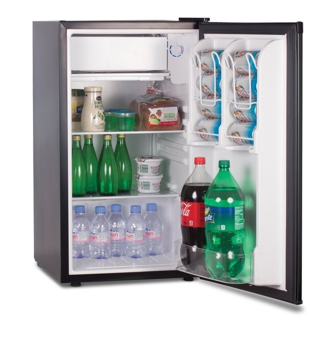 Commercial Cool CCRD32B 3.2 Cu.Ft. Compact Double Door Fridge with True Freezer and R600a Refrigerant, Black N5