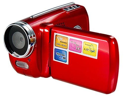 DV139 1.8 Inch TFT Screen 12.0MP Mini HD DV Digital Video Camera 4X Digital Zoom with Microphone (Red) N2