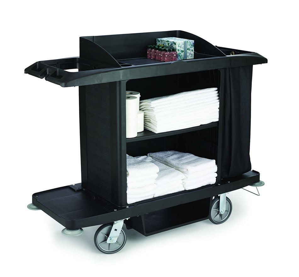 Rubbermaid Housekeeping Service Cart, Black