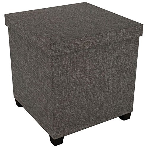 New ATLANTIC 67336104 17" x 17" Ottoman with Wooden Feet (Brown)