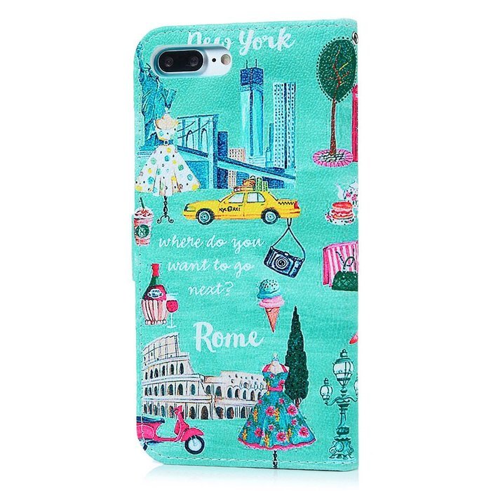 iPhone 7 Plus Case (5.5 inch) - Wallet Flip Stand Case PU Leather Case with Shockproof TPU Inner Bumper Colorful... N7