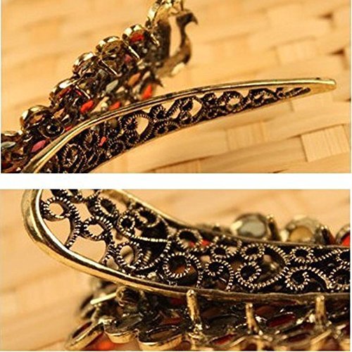 Vintage Girls Women Crystal Rhinestone Peacock Hair Barrette Clip Hairpin 1pcs N5