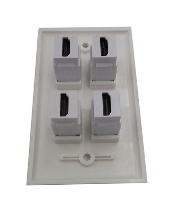 Lemeng New Design 4 Port HDMI Keystone Face Plate Panel-White N3