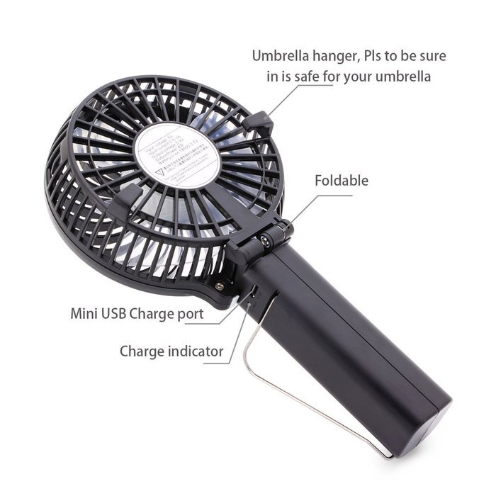 DOIOWN Handheld Portable Table Mini Fan Battery Rechargeable (Blue) N27