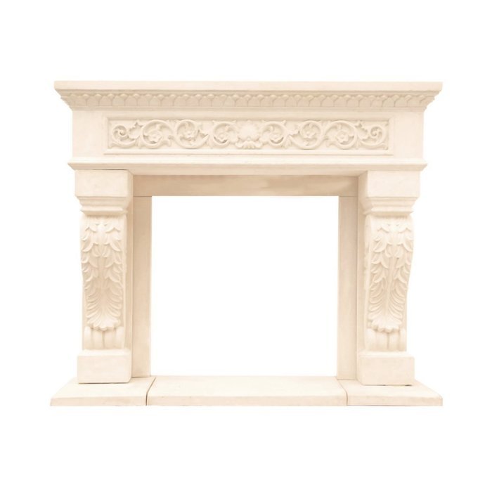 Historic Mantels Chateau Series King Henry 50 in. x 62 in. Cast Stone Mantel