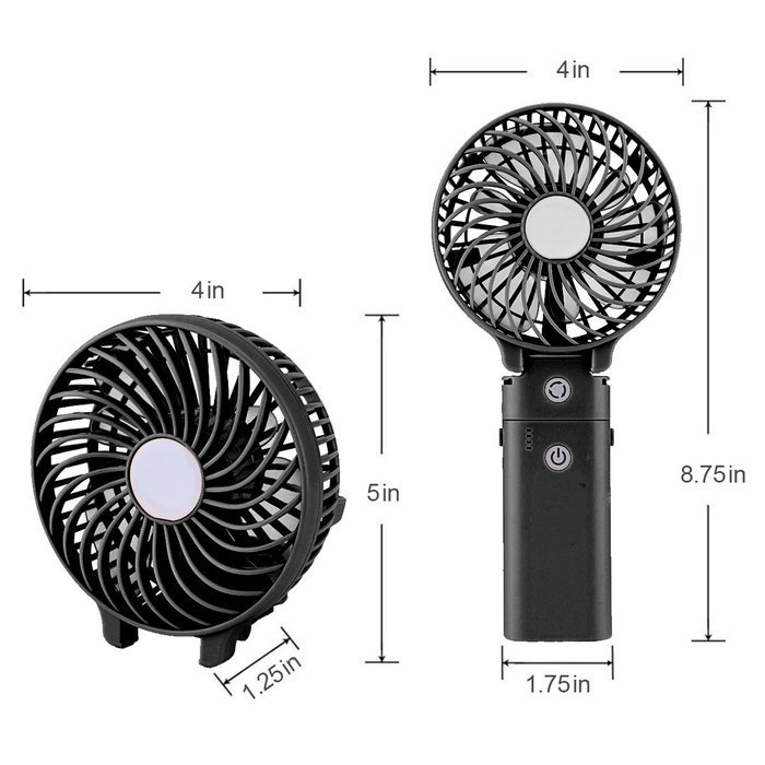 DOIOWN Handheld Portable Table Mini Fan Battery Rechargeable (Blue) N34