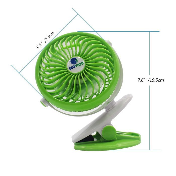 [Update Version with 6.5 Ft Micro Charging Cable] Glovion Baby Clip Stroller Fan - USB Rechargeable Portable Fan... N12