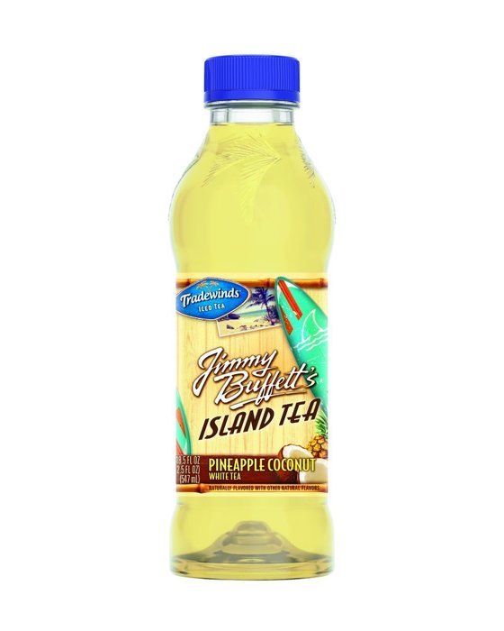 Tradewinds Jimmy Buffett&rsquo;s Island Tea, Pineapple Coconut White Tea 18.5-ounce plastic bottles (Pack of 12) N3