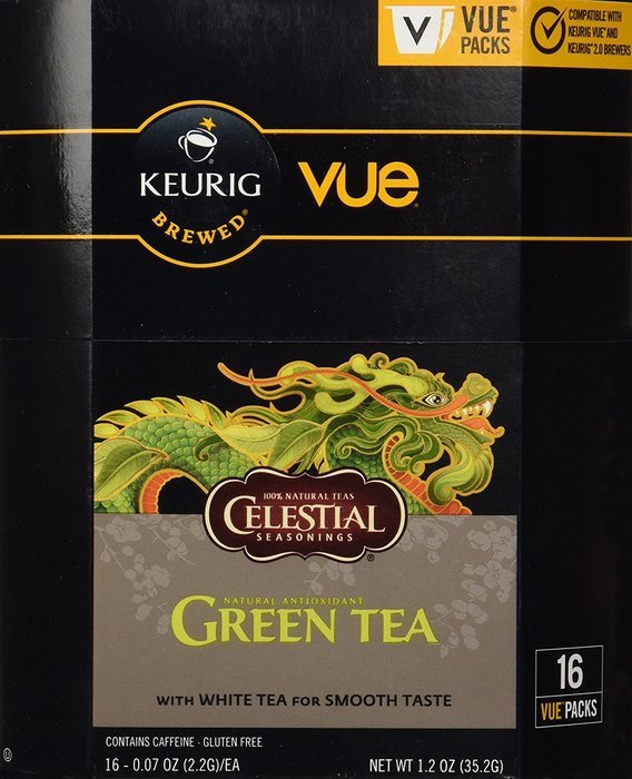 Vue Pack Celestial Seasonings Green Tea for Keurig Vue Brewers-16 Count 2 Pack