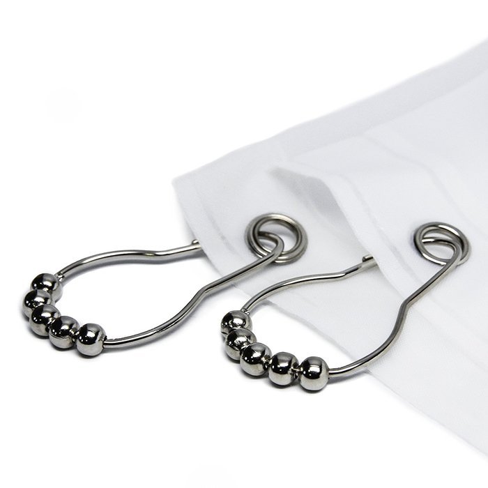 Shower Curtain Hooks and Shower Liner - 72" x 72" 4 Gauge PEVA Shower Curtain Liner with Metal Grommets, Mildew-Free... N4