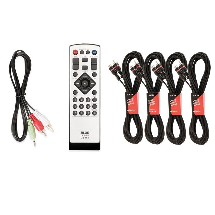 Blue Octave B52 Home Theater Powered 5.1 Bluetooth Speaker System with FM and 4 Extension Cables