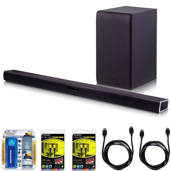 LG SH4 2.1ch 300W Sound Bar with Wireless Subwoofer + Bluetooth Connectivity Bundle includes Sound Bar with Subwoofer...