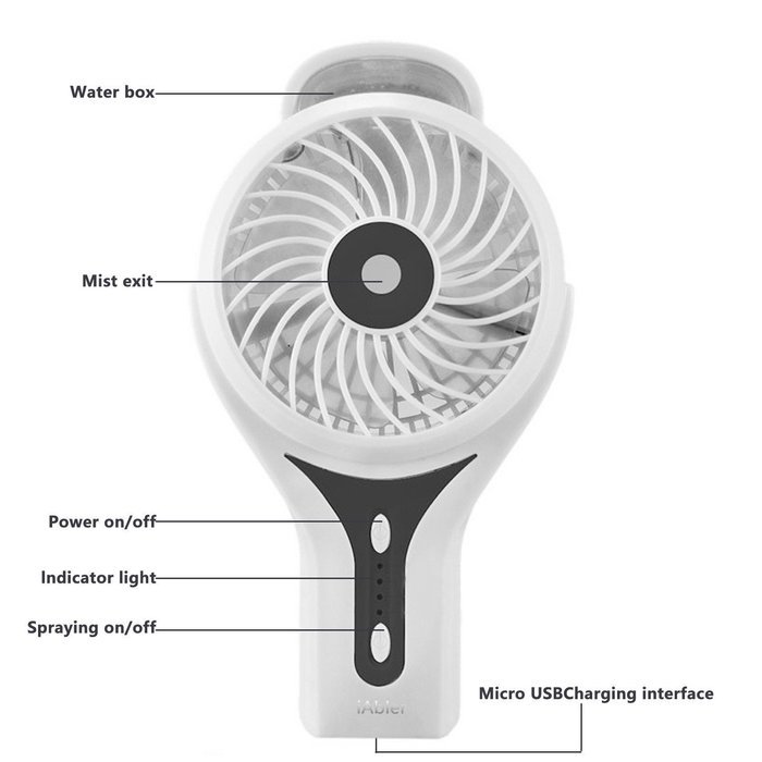 Portable Misting Fan, Silent Handheld USB Mini Fan with Personal Cooling Humidifier for Outdoor Hydrating Water... N22
