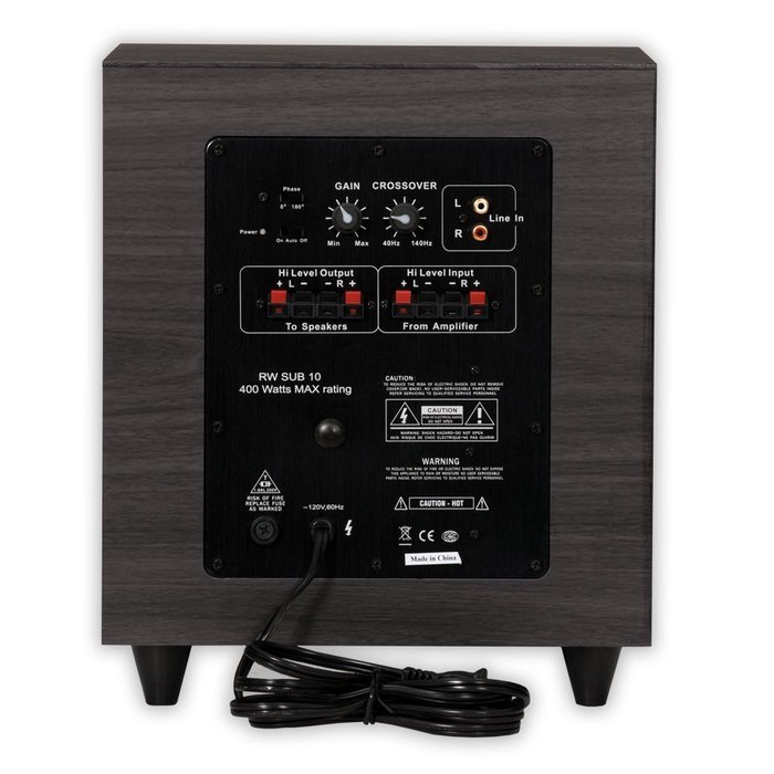 Acoustic Audio RWSUB-6 Down Firing Powered Subwoofer (Black) N3