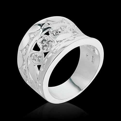HOT! Women New Fashion Natural Crystal 925 Solid Sterling Silver Ring Size 7 8 (8) N2