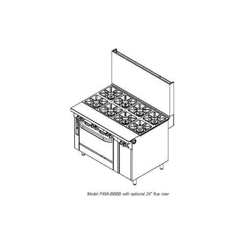 Southbend P48A-BBBB-SU Platinum Heavy Duty Range, Gas, 48", (8) 33,000 BTU Step-Up Open