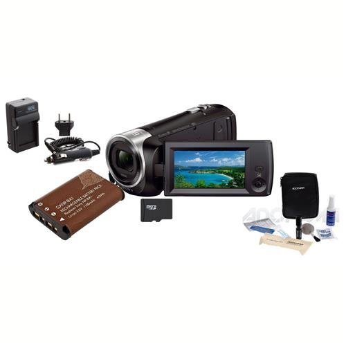 Sony HDR-CX440 60p Full HD Camcorder with 8GB Internal Memory - Bundle with 16GB class 10 MicroSDHC Card, Spare...