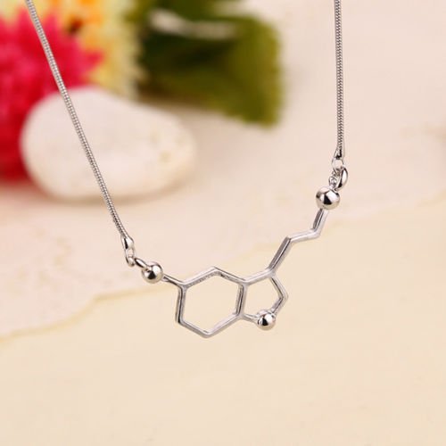 1Pc MOLECULE CHARM NECKLACE Biochemistry Biochem Pendant Serotonin N2