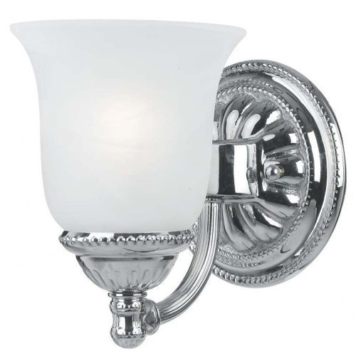 Crystorama Lighting 681-CH Wall Sconce with Frosted White Glass Shades, Chrome by Crystorama Lighting
