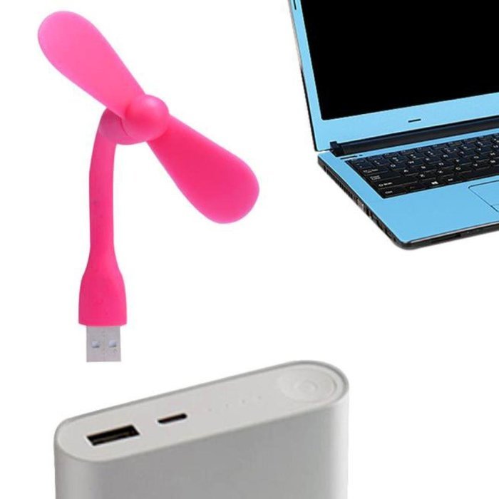AMA(TM) Portable Flexible Mini USB Cooling Fan Air Conditioner Cooler for Laptop Computer (Hot Pink) N23