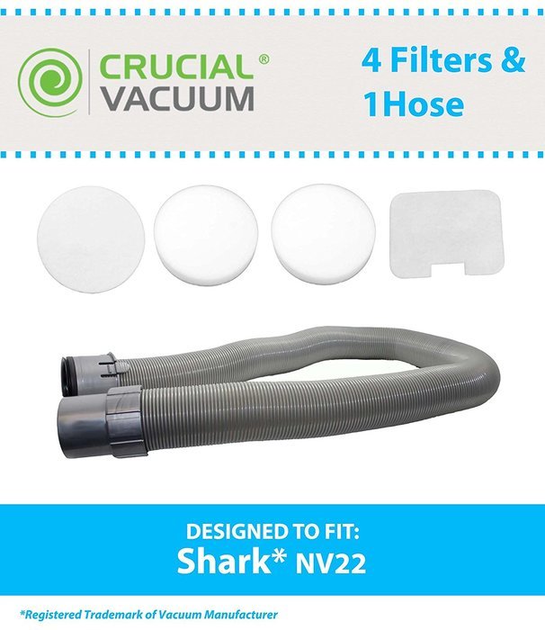 4 Shark Navigator NV22L Foam & Felt Filters & Hose, Part # XF22 & 1114FC N2