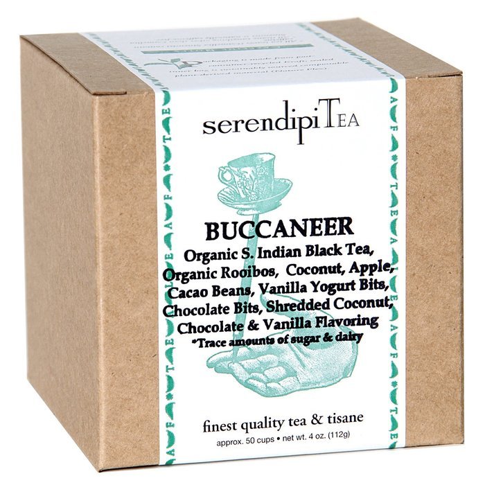 SerendipiTea Buccaneer, Indian Black Tea, Toasted Coconut, Chocolate, Vanilla & Rooibos Tea, 4-Ounce Box