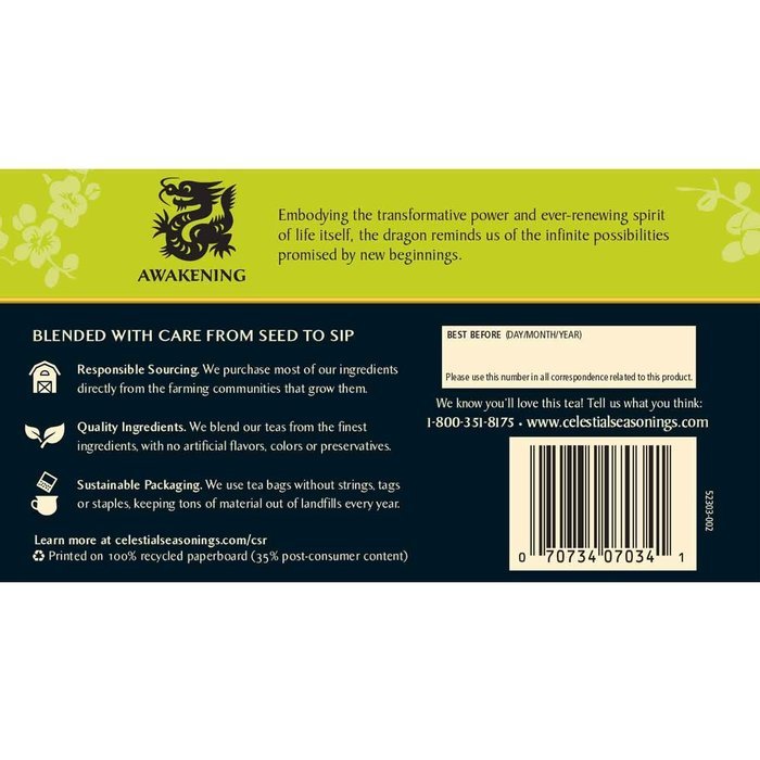 Celestial Seasonings Decaf Mint Green Tea, 20 Count (Pack of 6) N83
