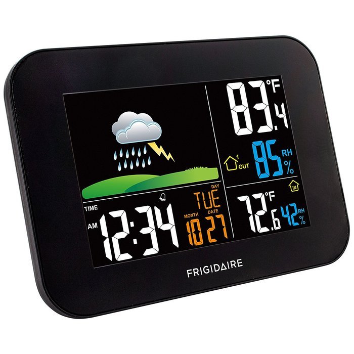 Frigidaire 308-1513-INT Multi-Color Digital LCD Wireless Forecast Station with USB Charging Port N3