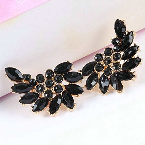 New Crystal Rhinestone Ear Stud Earrings Elegant Women Angle Wings Eardrop Studs N3