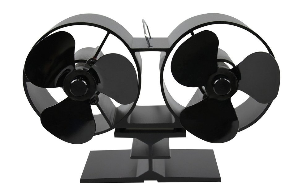 Twin Blade Heat Powered Stove Fan - 260CFM Output - Low Profile Deisgn N2
