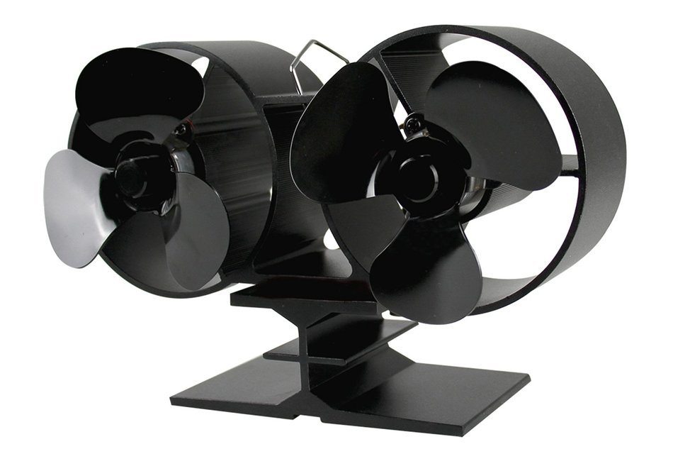 Twin Blade Heat Powered Stove Fan - 260CFM Output - Low Profile Deisgn N4