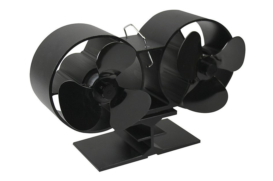 Twin Blade Heat Powered Stove Fan - 260CFM Output - Low Profile Deisgn N5