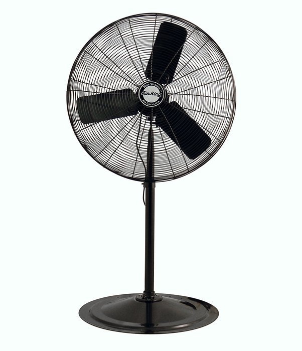 Air King 9124 24-Inch 1/4-Horsepower Industrial Grade Pedestal Fan with 5,130-CFM, Black Finish N8